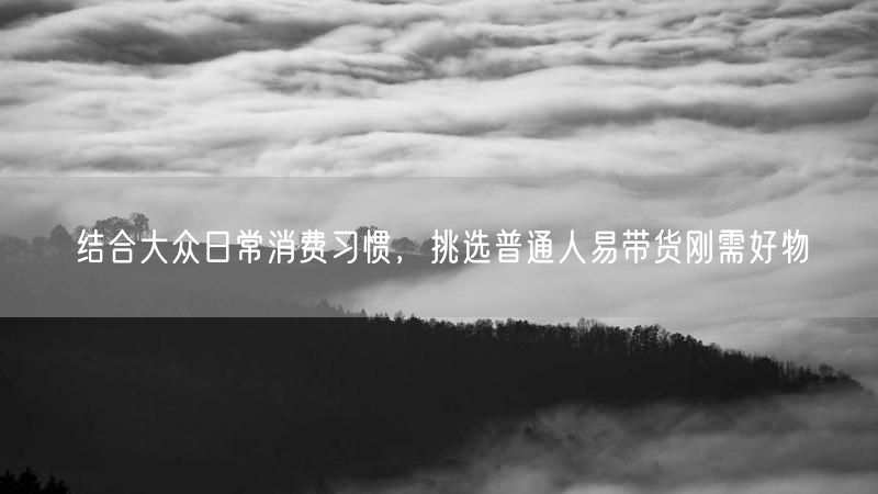 结合大众日常消费习惯,挑选普通人易带货刚需好物