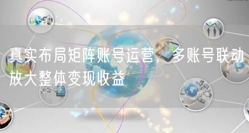 真实布局矩阵账号运营,多账号联动放大整体变现收益