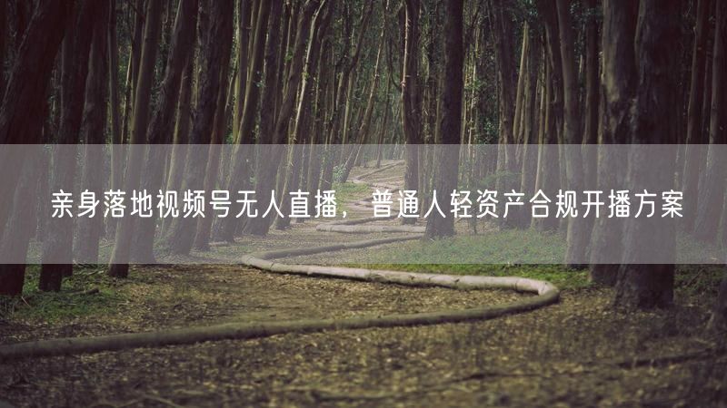 亲身落地视频号无人直播,普通人轻资产合规开播方案