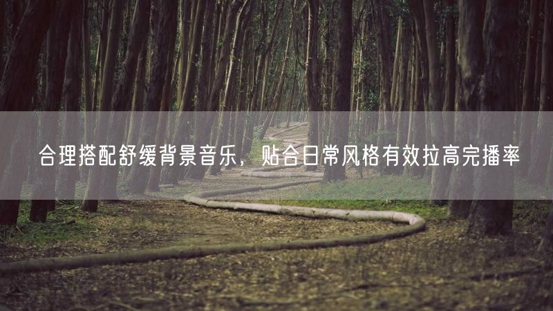 合理搭配舒缓背景音乐,贴合日常风格有效拉高完播率
