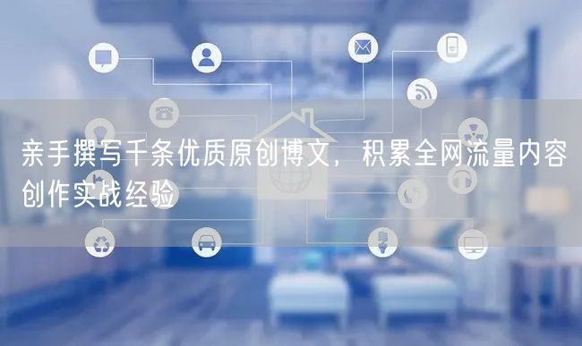 亲手撰写千条优质原创博文，积累全网流量内容创作实战经验
