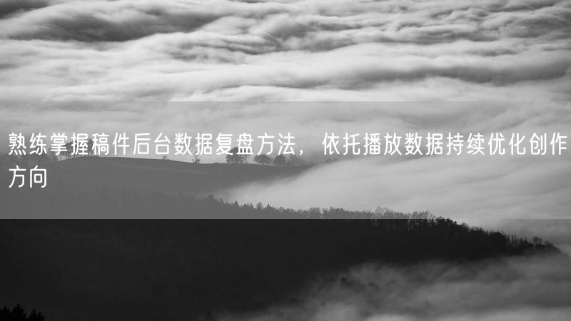 熟练掌握稿件后台数据复盘方法，依托播放数据持续优化创作方向
