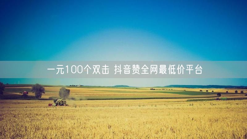 一元100个双击 抖音赞全网最低价平台