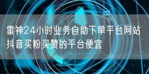 雷神24小时业务自助下单平台网站 抖音买粉买赞的平台便宜