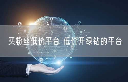 买粉丝低价平台 低价开绿钻的平台