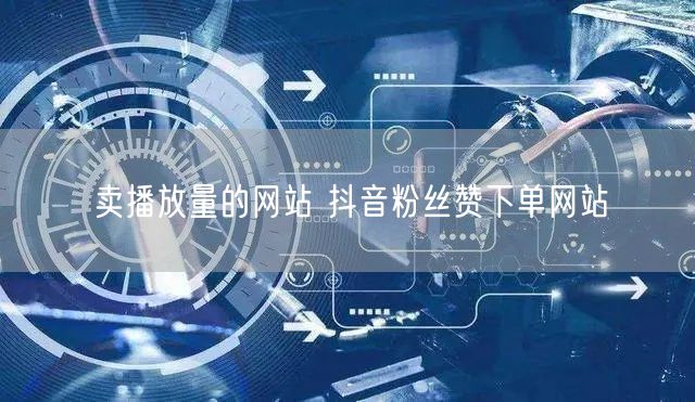卖播放量的网站 抖音粉丝赞下单网站
