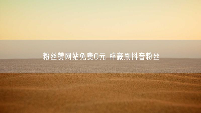 粉丝赞网站免费0元 梓豪刷抖音粉丝