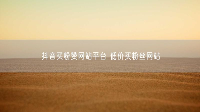 抖音买粉赞网站平台 低价买粉丝网站