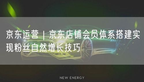 京东运营|京东店铺会员体系搭建实现粉丝自然增长技巧