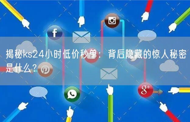 揭秘ks24小时低价秒单:背后隐藏的惊人秘密是什么?