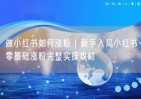 做小红书如何涨粉|新手入局小红书零基础涨粉完整实操攻略